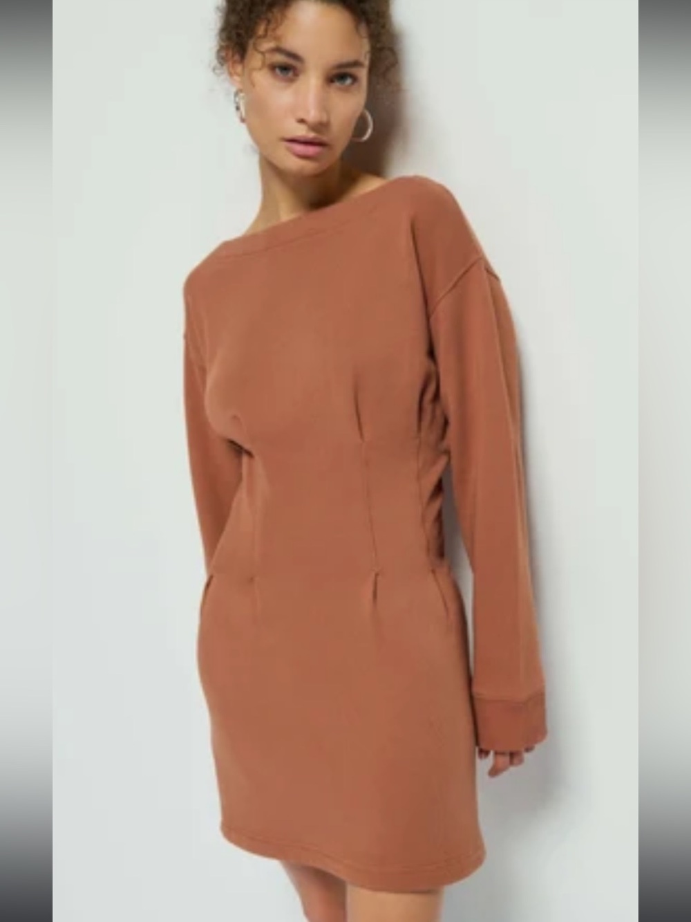 Ronnie Dress Nation Los Angeles tobacco Mini Sweatshirt Dress,S